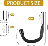ALAHUGYEF 6Pcs Garage Ladder Hooks Heavy Duty Wall Hanger Brackets view 2