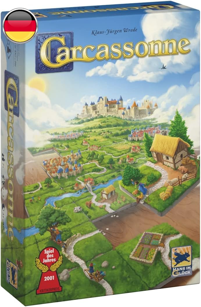 Hans im Glück, Carcassonne V3.0, Family Game, 2-5 Players, 7+ Years, 35 Min Playtime, German