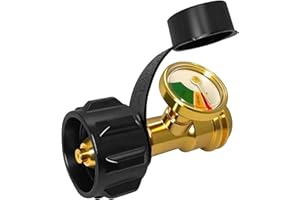 FJXBYWM Propane Tank Gauge,Propane Tank Gauge Level Indicator,Universal Propane Gauge for 5-40 lb LP Tank,Color-Coded Gas Pressure Meter & Leak Detector QCC1/Type 1,Easy to Read for BBQ,RV,Camper,Heater etc.