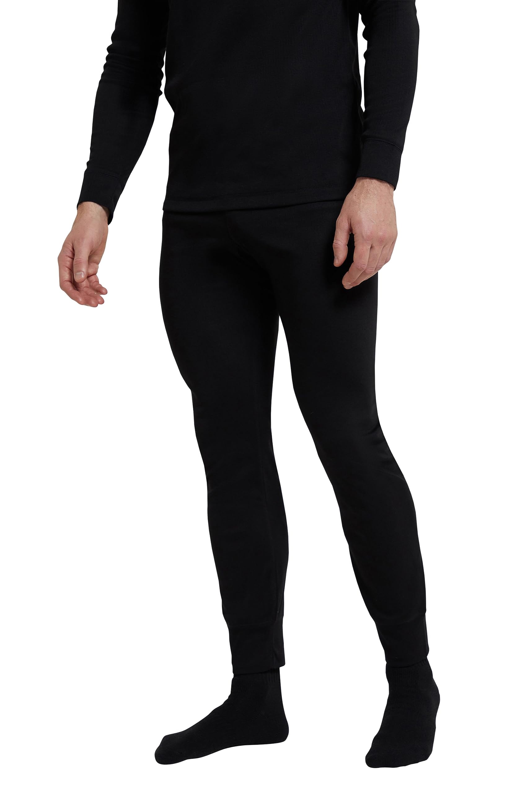 Mountain Warehouse Talus Mens Thermal Baselayer Trousers - Lightweight & Breathable Pants - for Spring Summer, Camping, Hiking & Outdoors Black 3XL