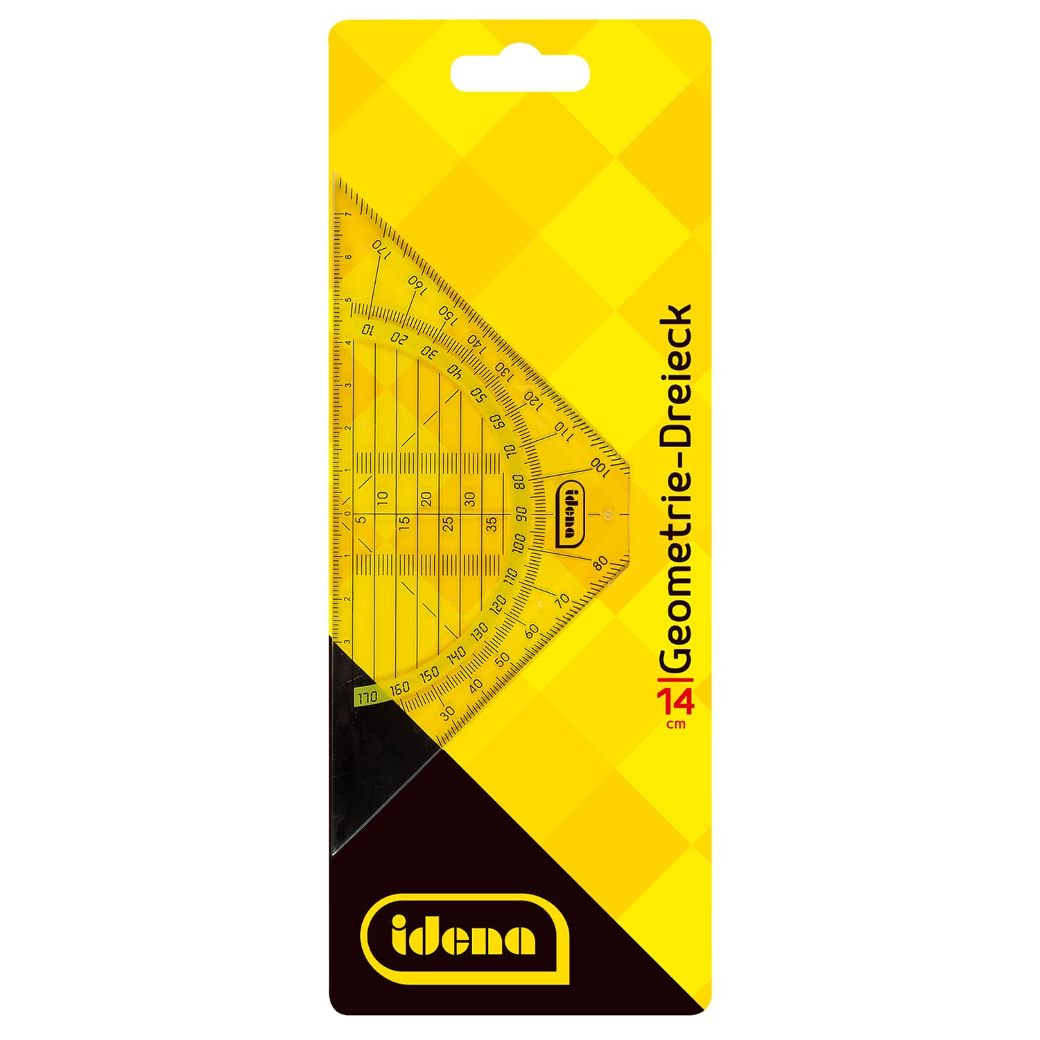 IDENA 602035 Geo Set Square Drawing Drafting Triangle Without Handle 14 cm, Transparent — image 1