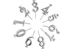 Number Candle Holders – Stainless Steel Reusable Candlestick, Adjustable Silver Number Cake Candle Holder Set, Birthday Cake 