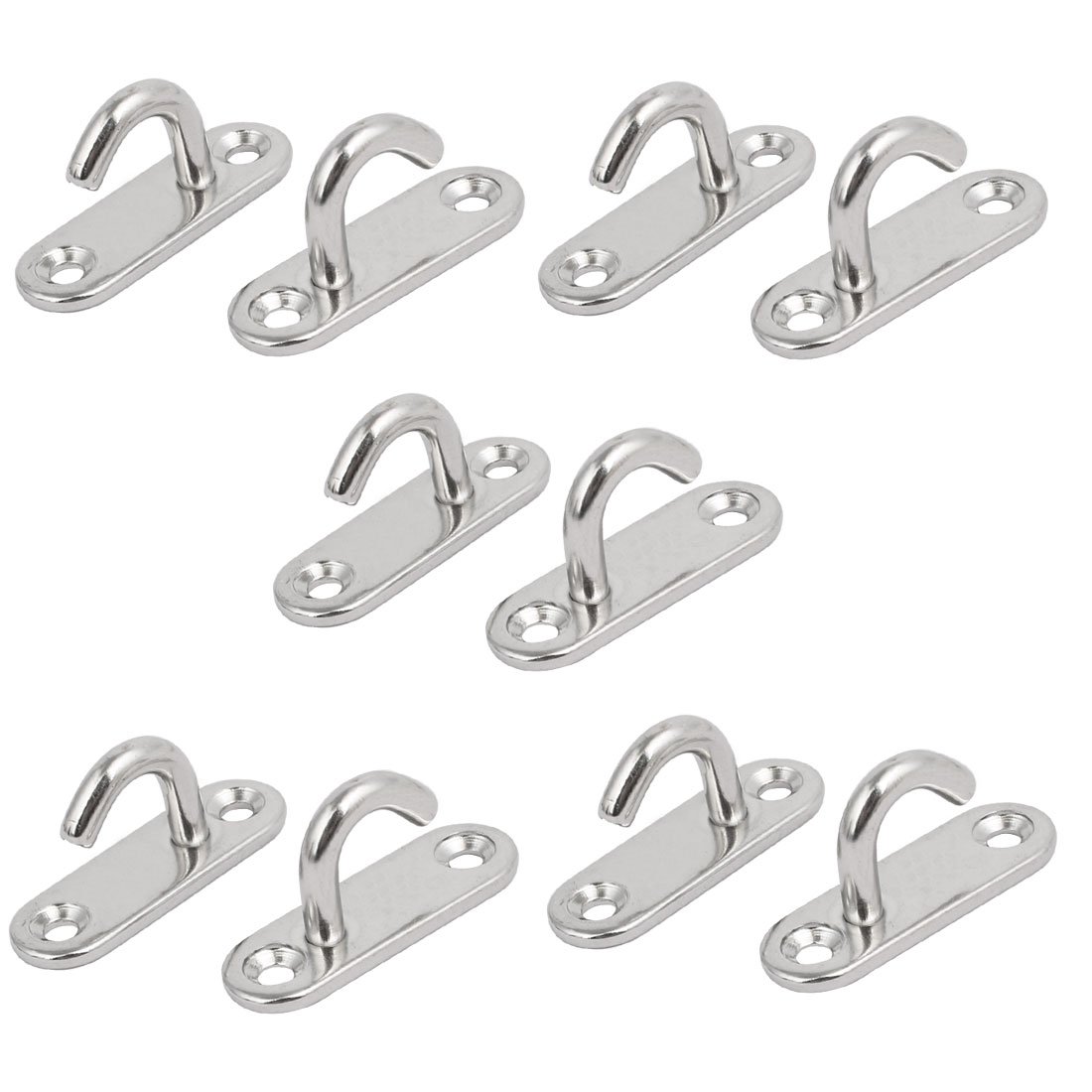 sourcing map 304 Stainless Steel 5mm Thick Open Ring Oblong Sail Shade Pad Eye Plate 10pcs