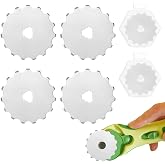 4Pcs 45mm Perforating Rotary Blade Skip Stitch Rotary Blades | Perforating Rotary Cutter Blades with Plastic Box for Quilting Sewing Paper Crafts Fabric Crochet Cutting Leather Paper