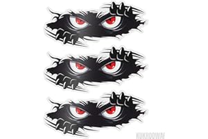 KUKROOWAF Car Decal - Peeking Monster Angry Eyes Car Decals,Funny Monster Stickers for Cars, Trucks, Dents & Sports Cars, Large Black Vinyl Bumper Stickers and Decals (10x4 inches) 3PCS (Style 1)