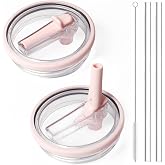 HeyMoly Straw Lid Replacement for Hydrojug Traveler 32oz Water Bottle With Handle(Light Pink) 2 Pack