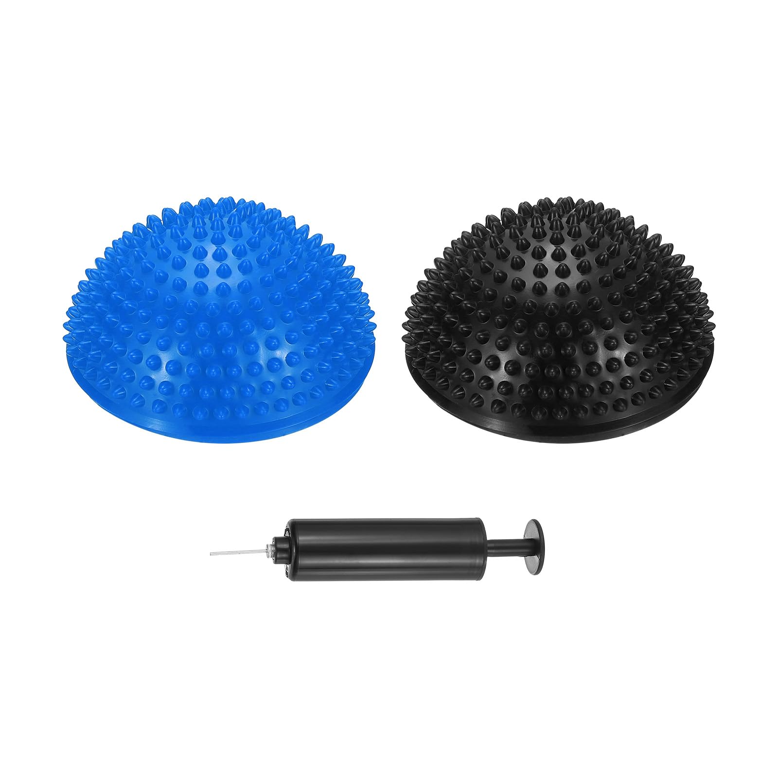 PATIKIL 2 Pcs Half Spiky Domes Balance Pods, 6.7x3.1 Inch, Blue/Black PVC, Adult Core Body Balancing Stability Trainer