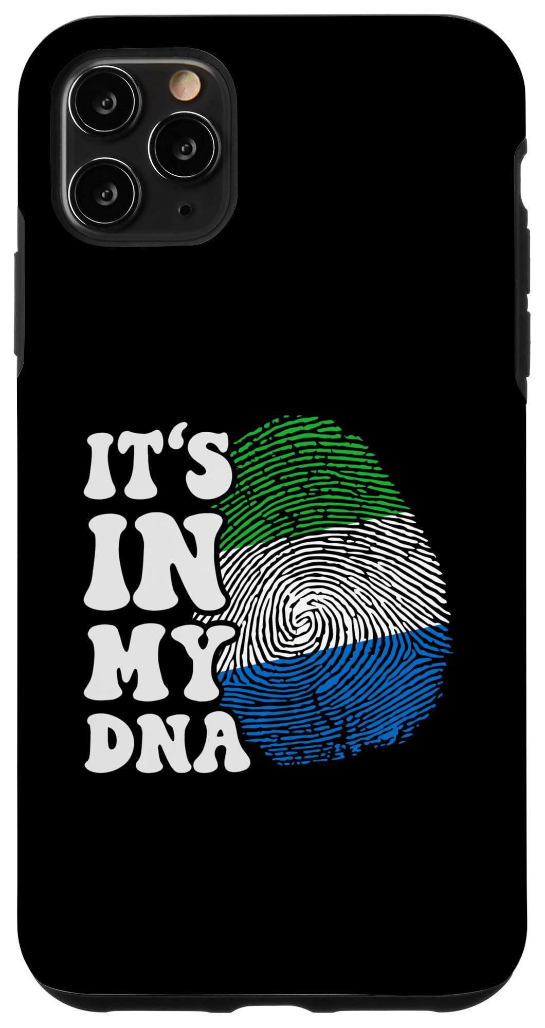 iPhone 11 Pro Max Funny it's in my DNA Sierra Leone flag Fingerprint Case