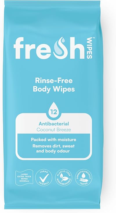 freshWIPES FreshWipes Antibacterial Body Wipes 12 Count Coconut Breeze