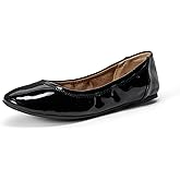 Amazon Essentials Women's Comfortable Round Toe Ballet Flats, Cushioned Memory Foam