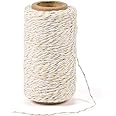 328 Feet Cotton Bakers Twine String,Gold Twine String,Gift Wrapping Holiday Twine Wedding Twine Cotton Cord Rope Gold Metalli
