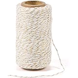 328 Feet Cotton Bakers Twine String,Gold Twine String,Gift Wrapping Holiday Twine Wedding Twine Cotton Cord Rope Gold Metalli