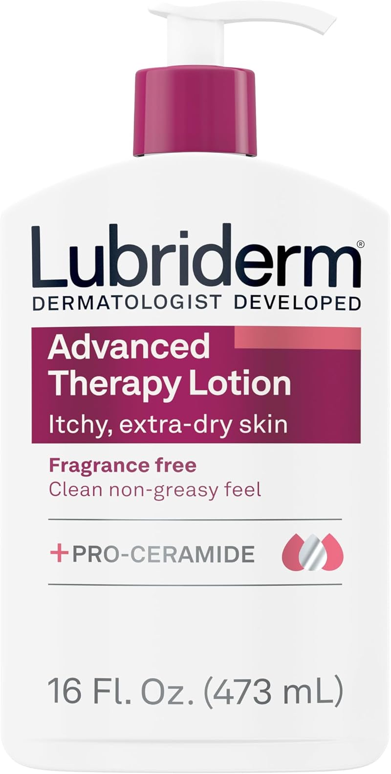 Lubriderm Advanced Therapy Lotion 16 oz Fragrance Free Pro-Ceramide