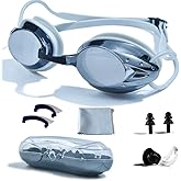 PHELRENA Swimming Goggles, Professional Swim Goggles Anti Fog UV Protection No Leaking for Adult Men Women Kids