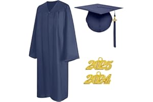 Misscom Matte Unisex Graduation Cap and Gown 2024 Set with Tassel for High School and Bachelor Graduation Dress