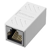 Jadaol RJ45 Coupler, Ethernet Coupler Inline Coupler for Cat8/Cat7/Cat6/Cat5e, 1000Mbps Ethernet Extender Adapter LAN Connector for Router Modem Switch Network Extension, Female to Female 1 Pack White