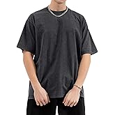 KEEPSHOWING Mens Oversized T Shirts Acid Wash Loose Fit Vintage Washed Tee Shirt Short Sleeve Streetwear Casual T-Shirts