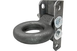 A.A Adjustable C Channel Bracket & 3" Lunette Ring for Trailer Coupler, Raw Steel - 4 Hole 3-Position, 14,000 Pound Ring