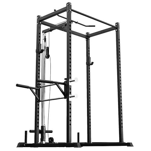 REP Power Rack – PR-1000 – with LAT Pull-Down Attachment and Dip