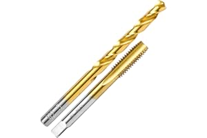 RURITKIT M6x1.0 Tap and 5.0mm Drill Bit Kit, M2 HSS Metric Drill and Tap Set, Combination of Drill and Tap Kit for Metal