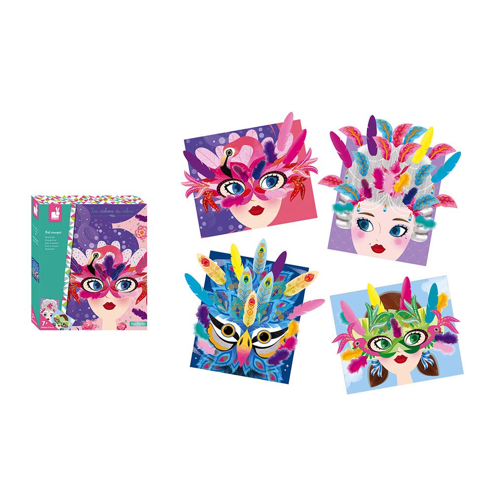 Janod J07825 Cardboard/Feather Masked Ball