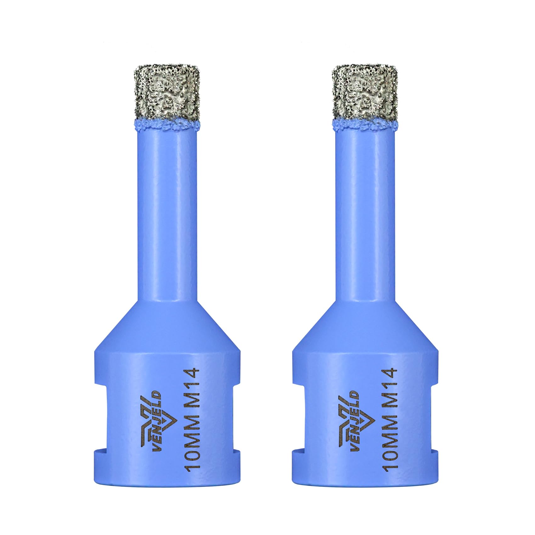 Diamond Tile Drill Bits 10mm 2Pcs Hole Saws with M14 Thread Dry Drilling for Ceramic Porcelain Tile Granite Marble Stone VENJELD — image 1