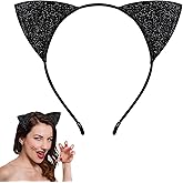 NESTRE Black Cat Ears,Cat Ears Headband for Women Adult, Black Headband for Halloween Cosplay Costume Accessories