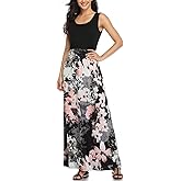 Mommy Jennie Women's Summer Dresses Loose Floral Print Sleeveless Maxi Dress