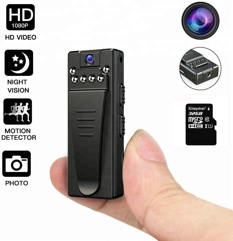 DEXILIO Mini Body Camera, Portable HD 1080P Wireless Wearable Video Recorder with Clip/Night