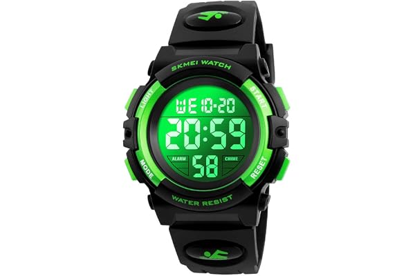 Dayllon Kids Digital Watch Boys Outdoor Sports 50M Waterproof Girls Watches Alarm Clock 12/24 H Stopwatch Calendar for Ages 3-15 Boy Girl Wristwatch Kids Gift