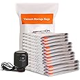 Wevac Combo Vacuum Storage Bag (3 Jumbo, 3 Large, 3 Medium, 3 Small),Space Saver with Premium Electric Pump,Double Zip Seal,Special-Grip Clip,Ideal for Clothes, Blanket Compression and Travelling