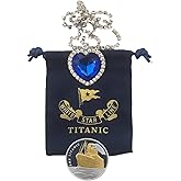 Titanic Heart of the Ocean Necklace and Titanic Coin