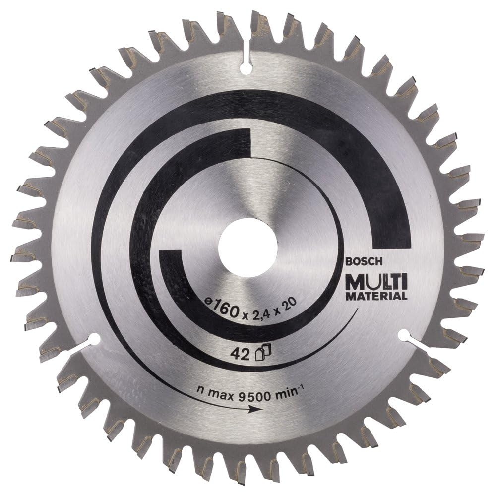 Bosch Professional Lame De Scie Circulaire, 42 Dents, 20Mm D’Alésage, 2.4Mm Largeur De Coupe, 1.8Mm Épaisseur Du Corps, 160Mm Diamètre