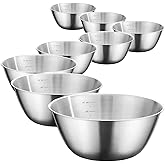 WANBY Stainless Steel Bowls 8 Pcs Metal Lightweight Unbreakable 28Oz Dinner Bowls Set Non-Toxin Dishwasher Safe BPA Free and Healthy