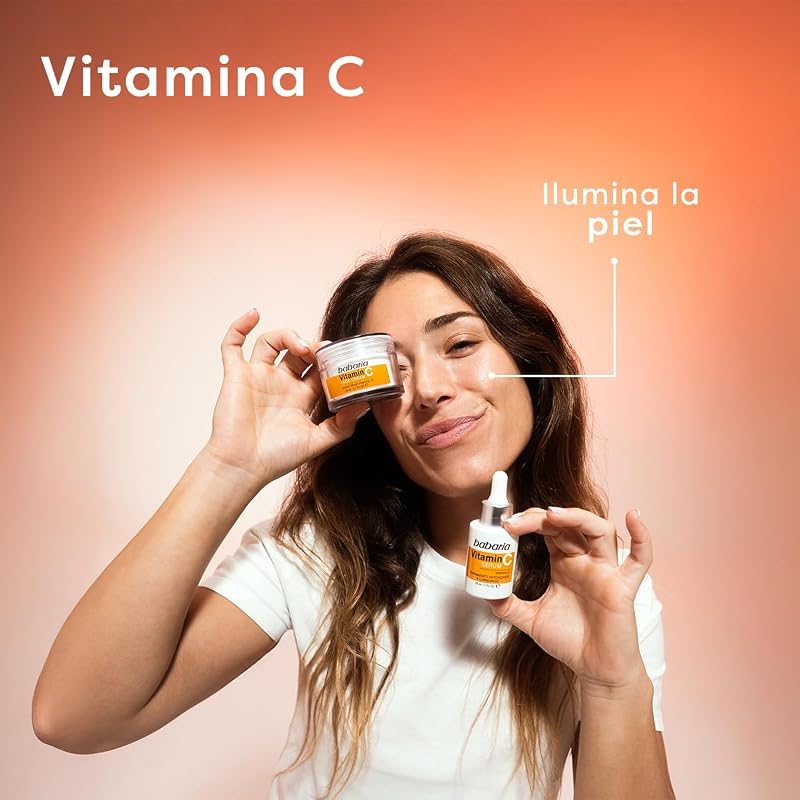 Babaria - sérum facial vitamina c 30ml | cuidado facial feminino antienvelhecimento | vitamina c sérum pele luminosa | tratamento antioxidante | anti-manchas | uso diário dia e noite | 100% vegano