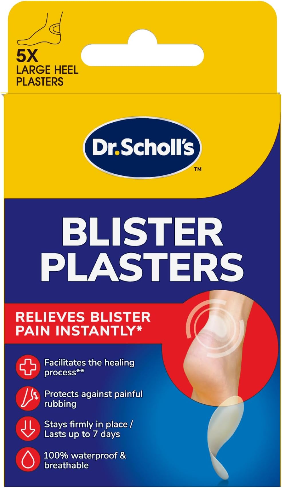 Scholl Blister Plasters Large Pack of 5 Waterproof Hydrocolloid