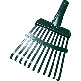 Lawn Rake, Rake Head 10x6 Inch 11 Teeth Carbon Steel Head Replacement Pre-drilled for Lawn, Garden, Yard, Farm, Metal