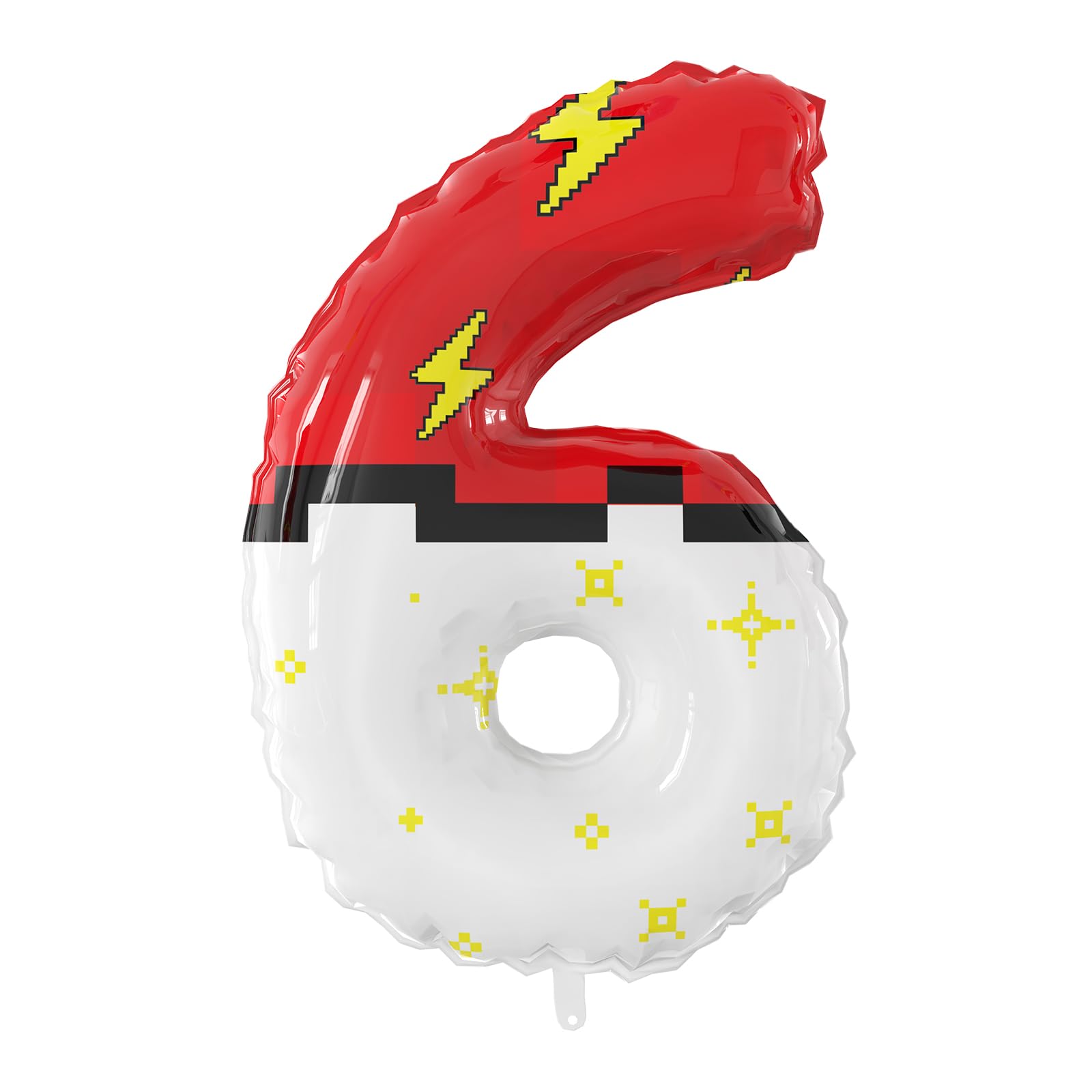 Photo 1 of 40 Inch Giant Red and White Cartoon Theme Number Foil Balloons - Large Number 6 Balloons Animation for Kids' Birthday Anniversary Party Decorations Supplies (Numbers 0-9 Available)