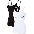 ATTRACO Women's Cotton Camisole Shelf Bra Spaghetti Straps Tank Top
