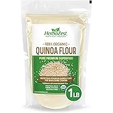 HerbaZest Organic Quinoa Flour – 1 LB – Premium USDA Certified, Vegan & Gluten-Free Superfood – Versatile Wheat Flour Alternative for Breads & Crackers, Pancakes & Waffles, Snacks & Desserts, Savory Recipes & More