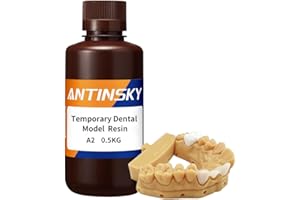 Antinsky Temporary Dental Model Resin for DLP LCD 3D Printer Resin 405nm High Precision High Hardness Fast Cure Time Teeth Textured Appearance Teeth Color A2 500g