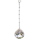 Sun Catcher Crystal, Rear View Mirror Car Charm Ornament, Hanging Pendent 30mm, Comes in a Gift Bag (1-30mm Crystal)