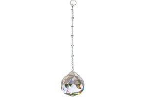 HIDDEN HOLLOW BEADS Sun Catcher Crystal, Rear View Mirror Car Charm Ornament, Hanging Pendent 30mm, Comes in a Gift Bag (1-30mm Crystal)