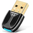 Hakimonoe Upgraded USB Bluetooth 5.4 Adapter for PC, Wireless USB Dongle for Laptop Desktop Windows 11 10 8.1 7, Plug n Play Bluetooth Headphones Headset Speaker Mouse Keyboard Printer Controller