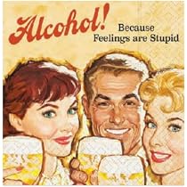 Design Design Feelings Are Stupid Beverage Napkins - Humorous Multicolor Party Napkins