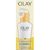 Olay Face Moisturizer, Complete with Sunscreen SPF 30, Fragrance-Free for Sensistive Skin, Broad Spectrum Sun Protection, Lon
