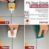 ISPAR Tile Grout Reviver 400g Grey Premixed Fast Drying Repair Kit Spatula view 2