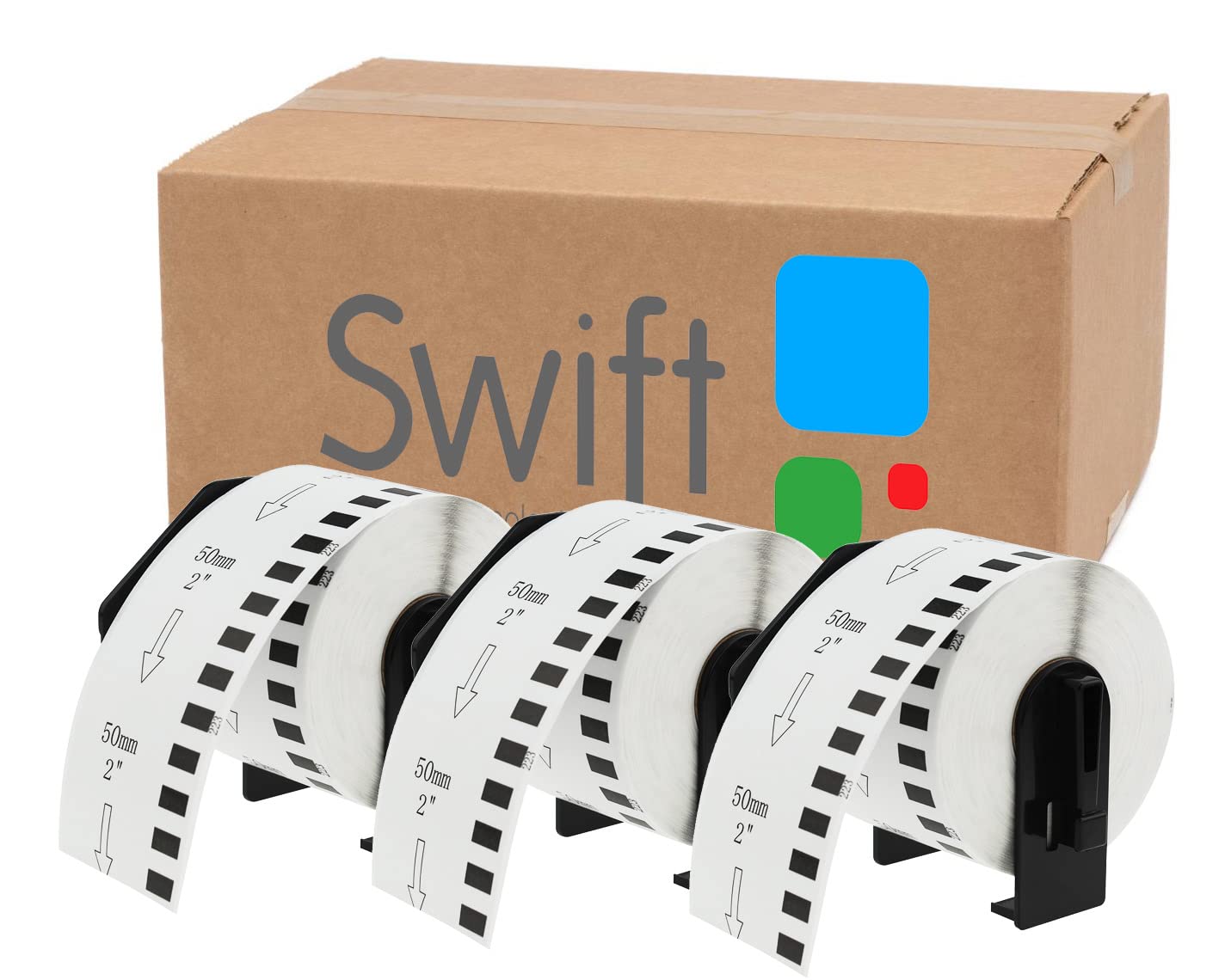 Swift 5 x Compatible DK-22223 50mm x 30.48m White Thermal Continuous Paper Tape Labels Compatible with Brother QL-1100 QL-1060N QL-570 QL-580 QL-700 QL-710W QL-800 QL-810W QL-820NWB Printers