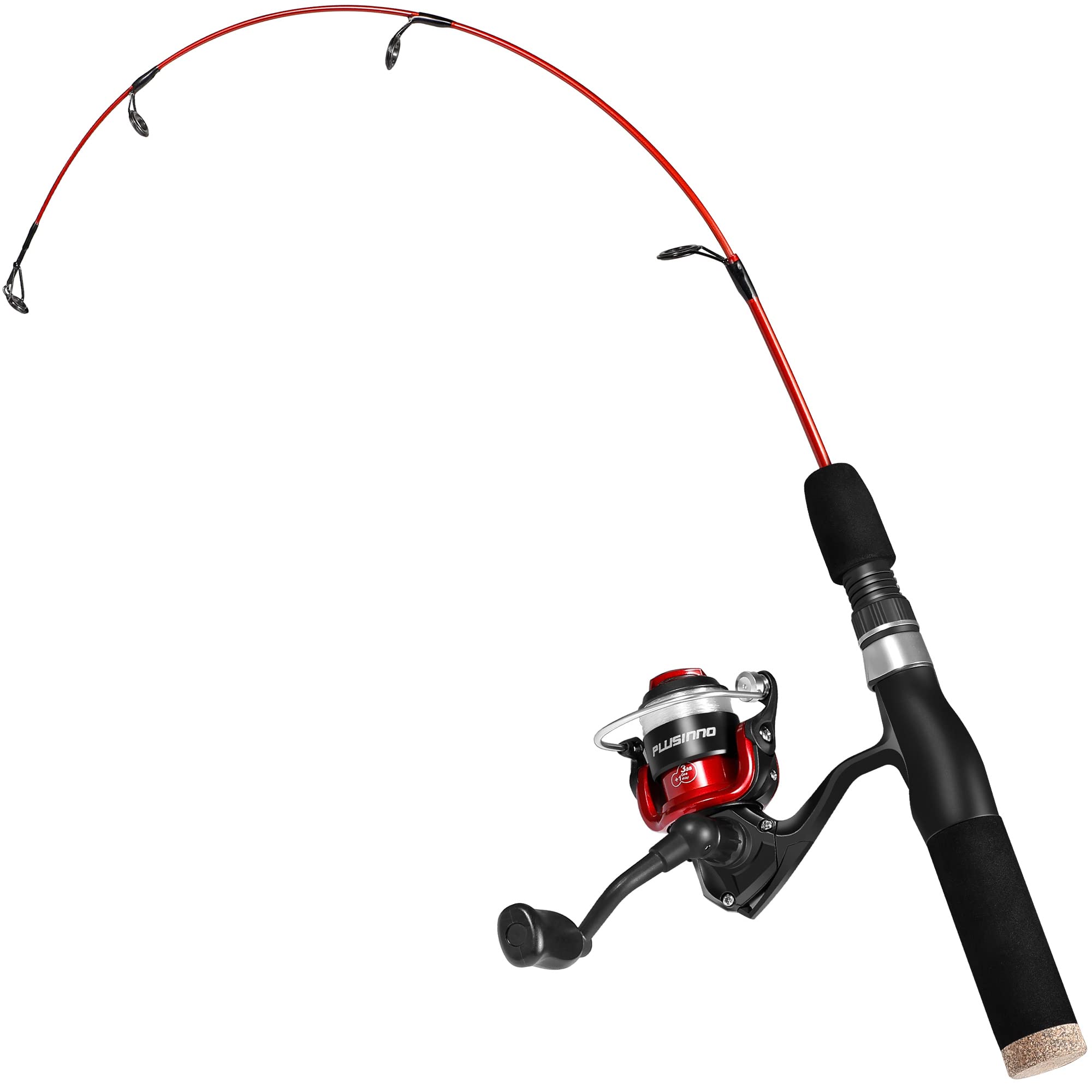 Photo 1 of PLUSINNO Ultralight Winter Ice Fishing Rod Reel Combo 26/27/28 inch. Medium Light Fast Action Multi-Species Spinning Ice Fishing Pole Tackle Walleye Perch Panfish Bluegill Crappie-F