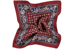 OLIVER WICKS Italian 100% Silk Pocket Square, Premium Small Batch Accessory for Men, 32x32 cm (12.5''x12.5''), One Side Print